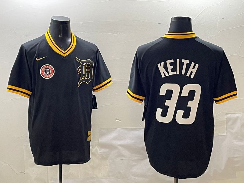 Men Detroit Tigers #33 Keith Black Gold Game 2025 Nike MLB Jersey style 6->detroit tigers->MLB Jersey